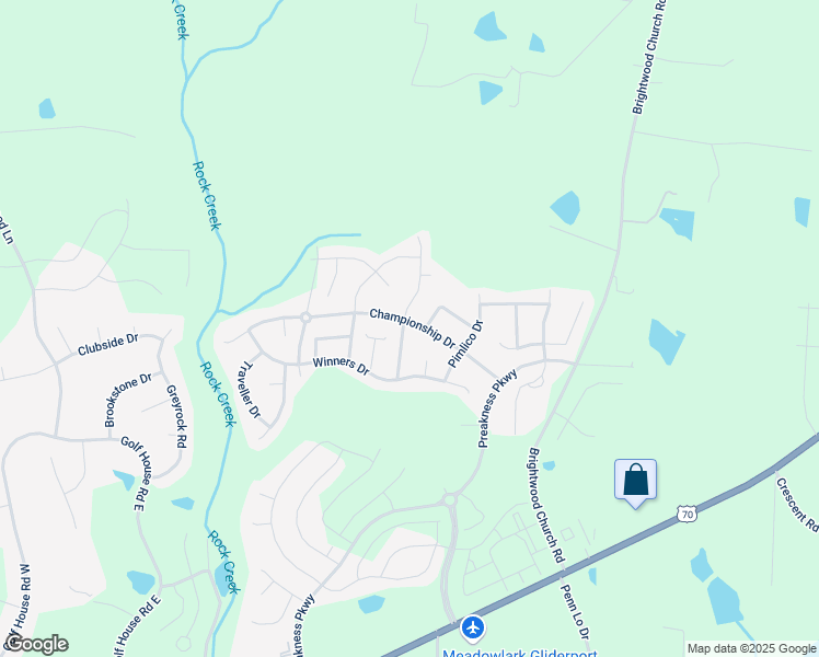 map of restaurants, bars, coffee shops, grocery stores, and more near 679 Affirmed Drive in Whitsett
