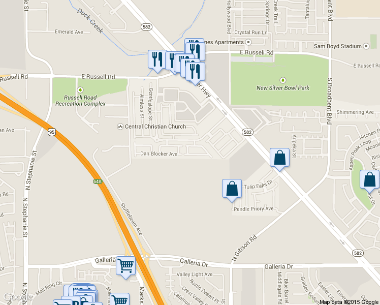 map of restaurants, bars, coffee shops, grocery stores, and more near 6441 Stone Dry Avenue in Henderson