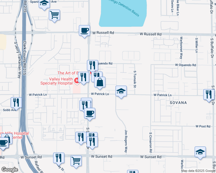 map of restaurants, bars, coffee shops, grocery stores, and more near 8465 Montana Stream Avenue in Las Vegas