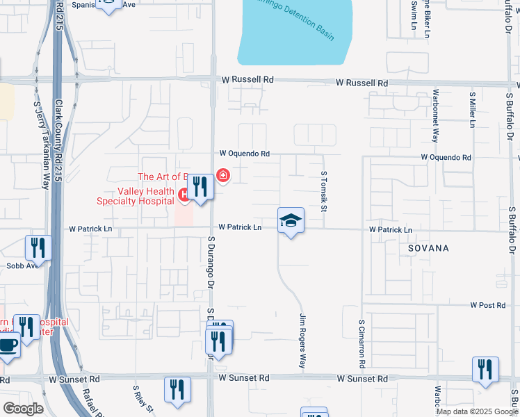 map of restaurants, bars, coffee shops, grocery stores, and more near 8465 Montana Stream Avenue in Las Vegas