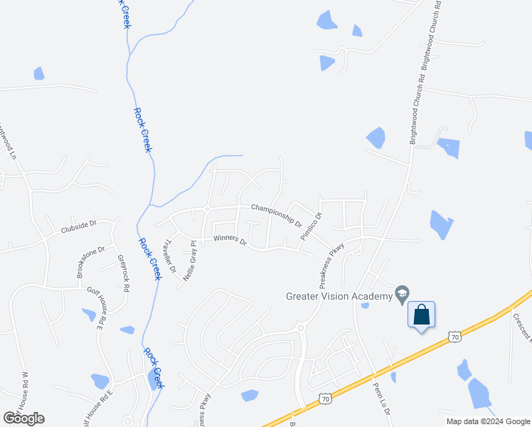 map of restaurants, bars, coffee shops, grocery stores, and more near 676 Affirmed Drive in Whitsett