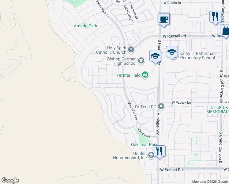 map of restaurants, bars, coffee shops, grocery stores, and more near 10489 Cloud Whisper Drive in Las Vegas