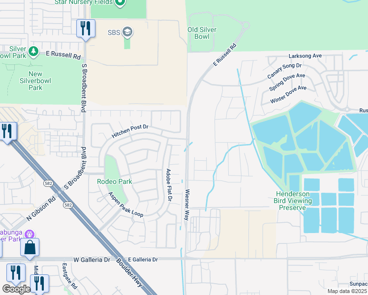 map of restaurants, bars, coffee shops, grocery stores, and more near 601 Black Sand Court in Henderson