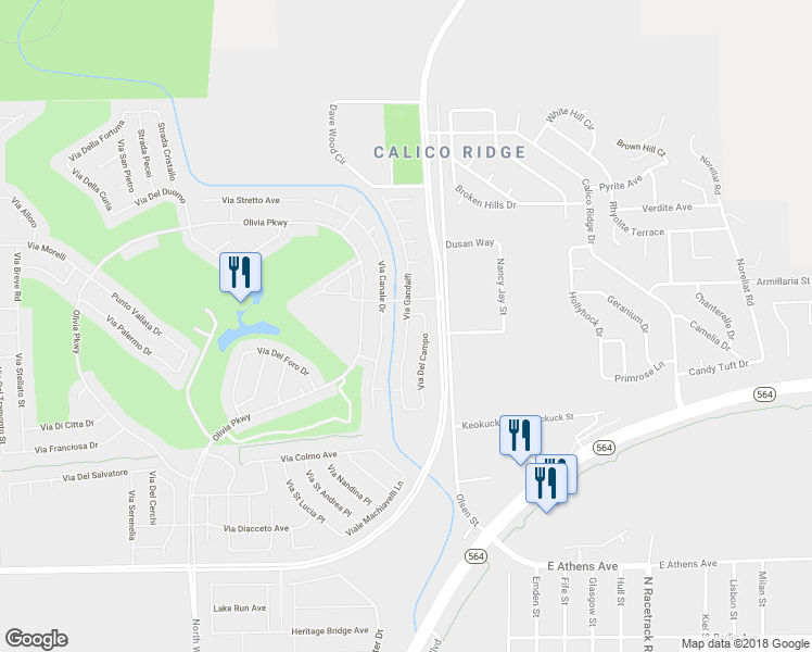 map of restaurants, bars, coffee shops, grocery stores, and more near 929 Via Gandalfi in Henderson