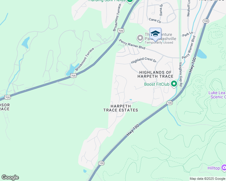 map of restaurants, bars, coffee shops, grocery stores, and more near 545 Harpeth Trace Drive in Nashville