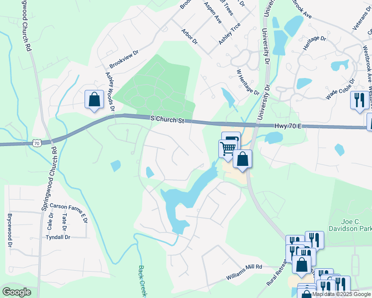 map of restaurants, bars, coffee shops, grocery stores, and more near 330 Macallan Drive in Burlington