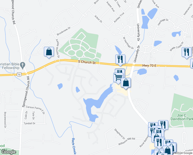 map of restaurants, bars, coffee shops, grocery stores, and more near 330 Macallan Drive in Burlington