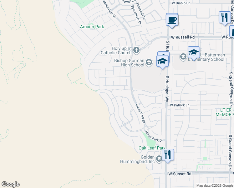 map of restaurants, bars, coffee shops, grocery stores, and more near 10543 Cloud Whisper Drive in Las Vegas