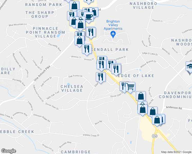 map of restaurants, bars, coffee shops, grocery stores, and more near 2479 Murfreesboro Road in Nashville