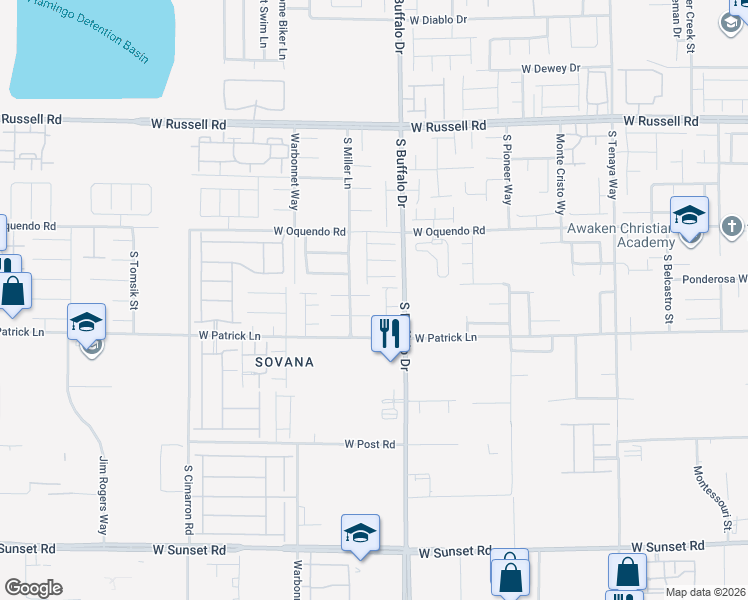 map of restaurants, bars, coffee shops, grocery stores, and more near 7825 Flintshire Court in Las Vegas
