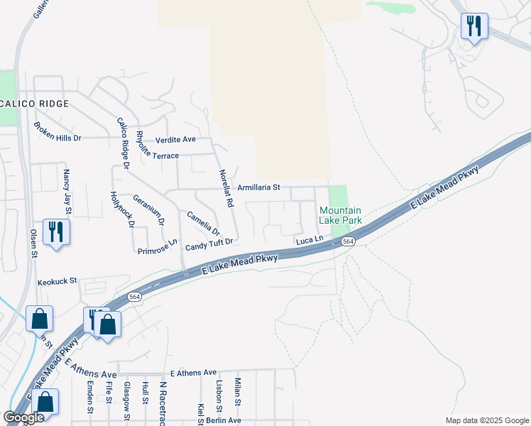 map of restaurants, bars, coffee shops, grocery stores, and more near 1023 Hyperion Drive in Henderson