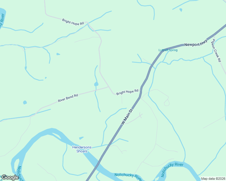 map of restaurants, bars, coffee shops, grocery stores, and more near 170 Bright Hope Road in Greeneville