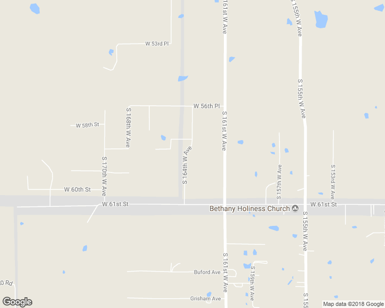 map of restaurants, bars, coffee shops, grocery stores, and more near 5823 South 164th West Avenue in Sand Springs