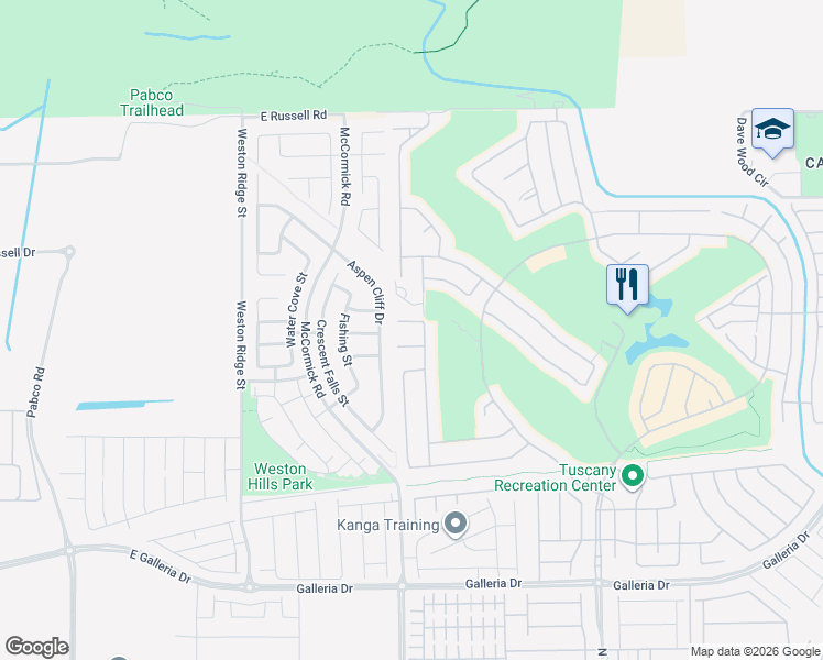 map of restaurants, bars, coffee shops, grocery stores, and more near 220 Via Luna Rosa Court in Henderson