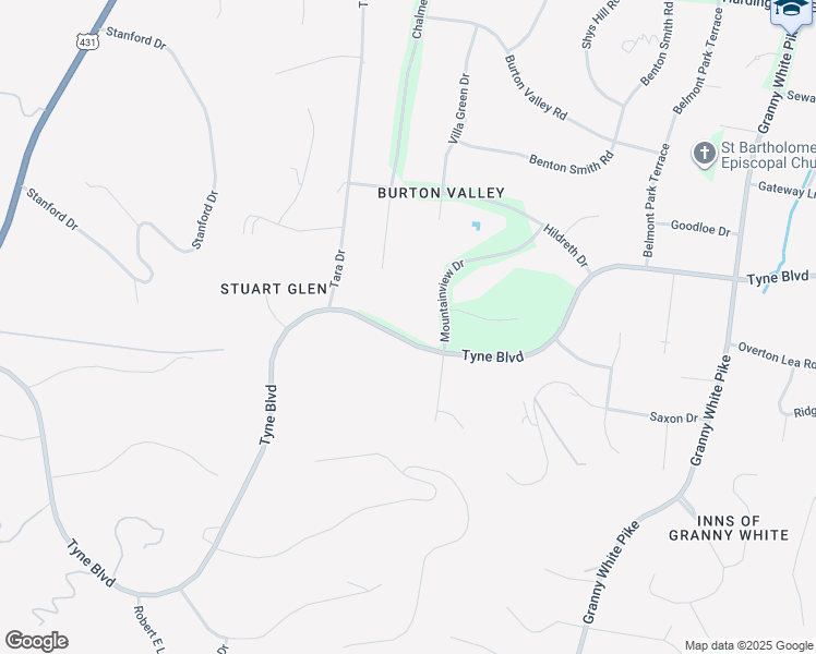 map of restaurants, bars, coffee shops, grocery stores, and more near 1470 Tyne Boulevard in Nashville