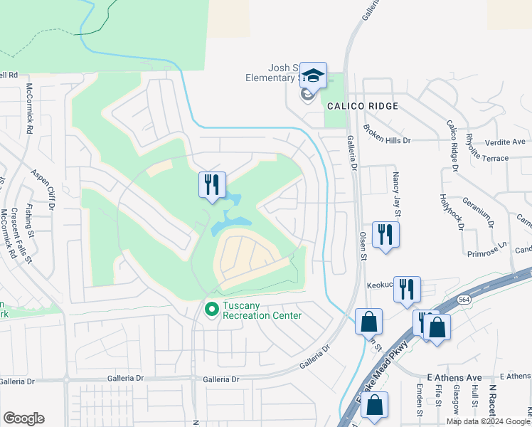map of restaurants, bars, coffee shops, grocery stores, and more near 469 Via Lombardi in Henderson