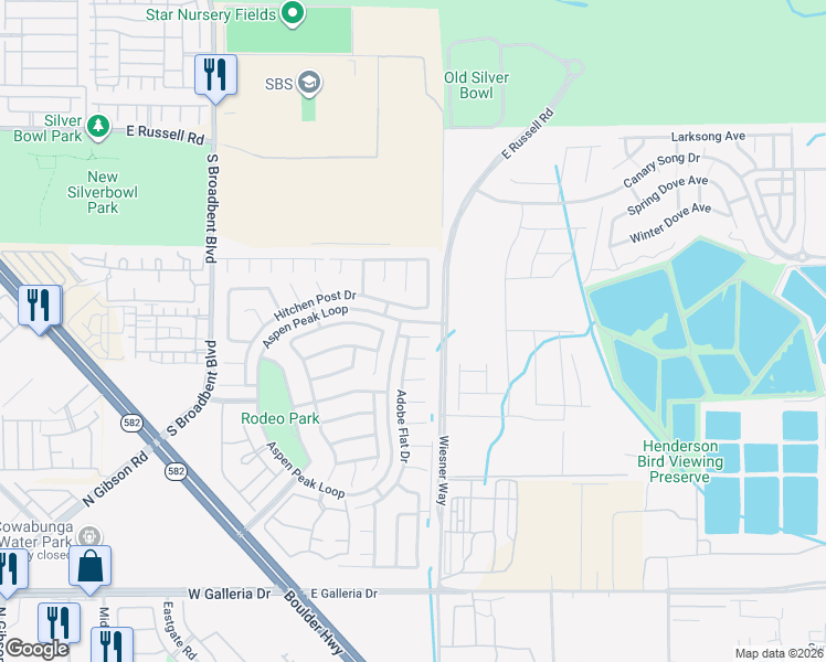 map of restaurants, bars, coffee shops, grocery stores, and more near 624 Black Sand Court in Henderson