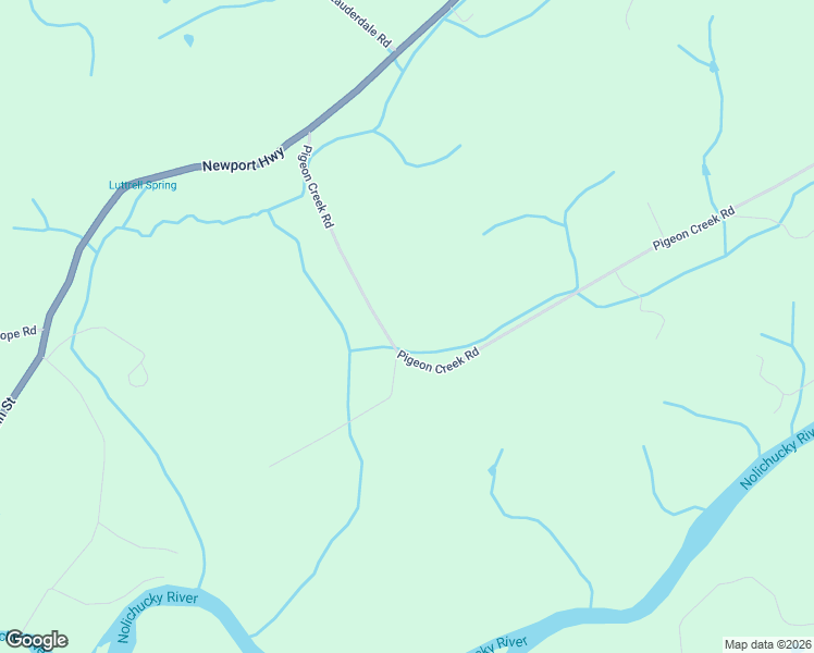 map of restaurants, bars, coffee shops, grocery stores, and more near 2048 Pigeon Creek Road in Greeneville