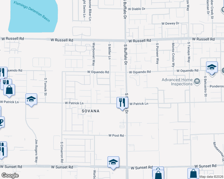 map of restaurants, bars, coffee shops, grocery stores, and more near 7894 Sally Irene Court in Las Vegas