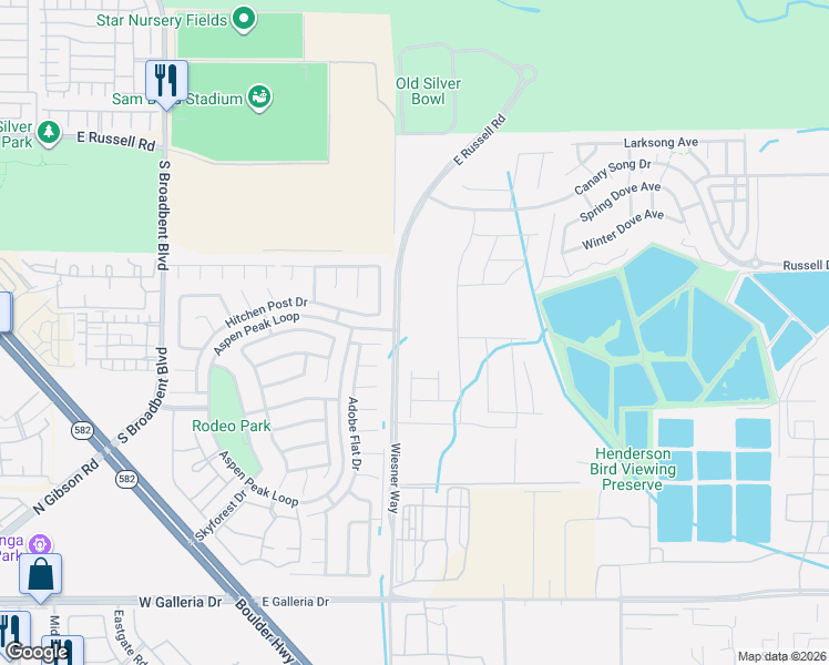 map of restaurants, bars, coffee shops, grocery stores, and more near 600 Black Sand Court in Henderson