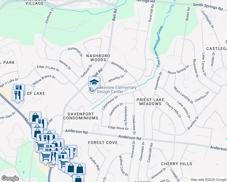 map of restaurants, bars, coffee shops, grocery stores, and more near 474 Rural Hill Road in Nashville
