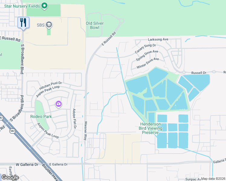 map of restaurants, bars, coffee shops, grocery stores, and more near 506 Copper Falcon Avenue in Henderson