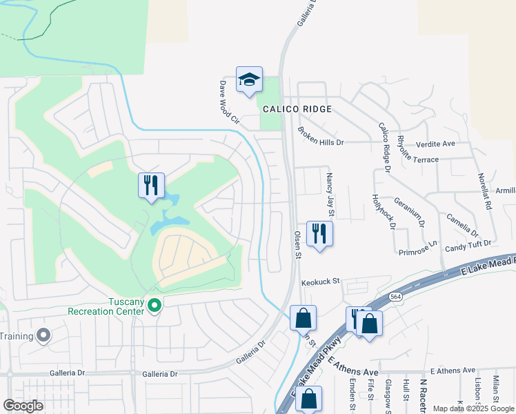 map of restaurants, bars, coffee shops, grocery stores, and more near 1016 Via Canale Drive in Henderson