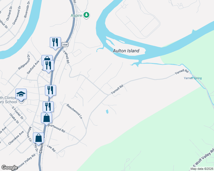 map of restaurants, bars, coffee shops, grocery stores, and more near 212 North Apache Road in Clinton