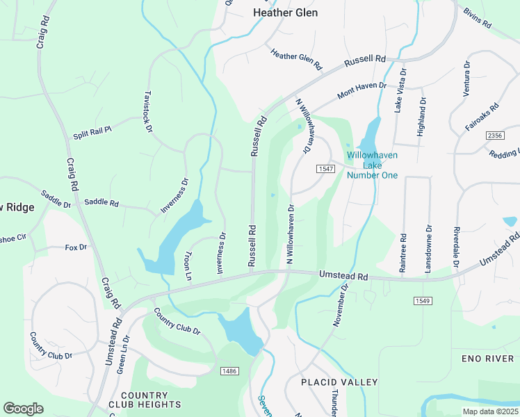 map of restaurants, bars, coffee shops, grocery stores, and more near 5126 Russell Road in Durham