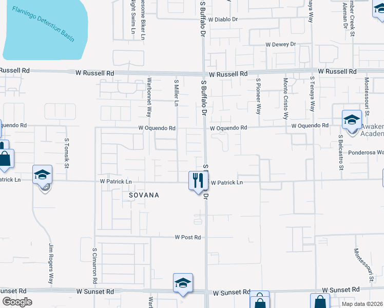 map of restaurants, bars, coffee shops, grocery stores, and more near 7843 Night Watch Court in Las Vegas