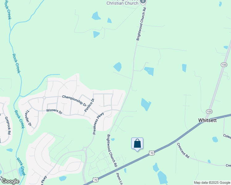 map of restaurants, bars, coffee shops, grocery stores, and more near 585 Finish Line Drive in Whitsett