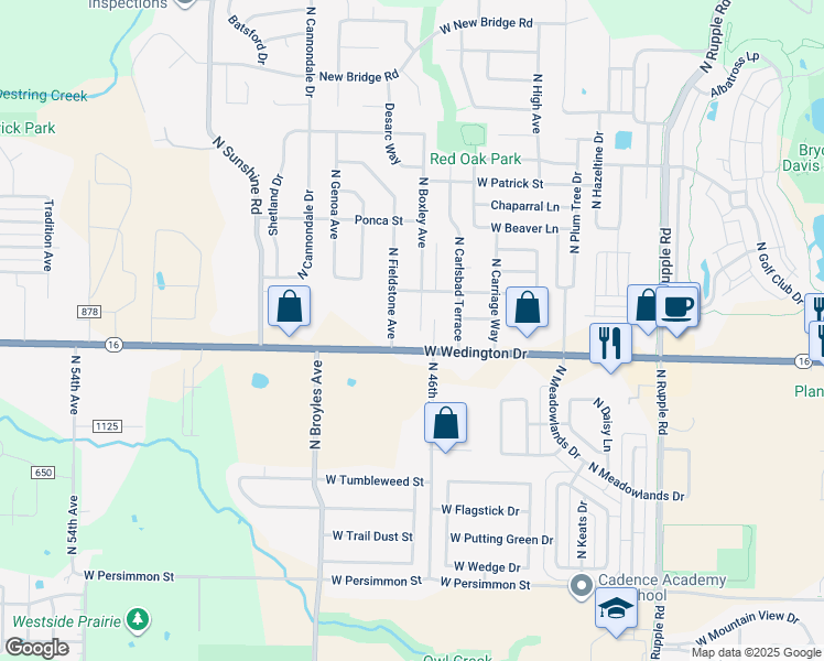 map of restaurants, bars, coffee shops, grocery stores, and more near 1145 North Boxley Avenue in Fayetteville