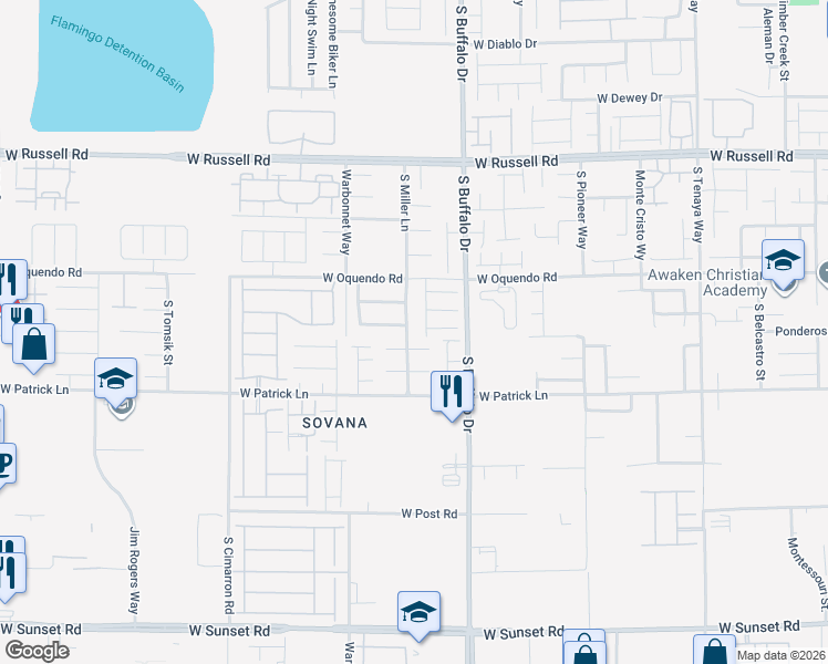 map of restaurants, bars, coffee shops, grocery stores, and more near 7894 Sally Irene Court in Las Vegas