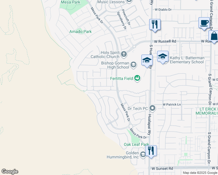 map of restaurants, bars, coffee shops, grocery stores, and more near 10489 Cloud Whisper Drive in Las Vegas