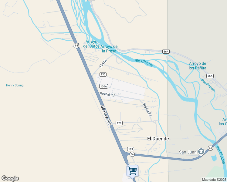 map of restaurants, bars, coffee shops, grocery stores, and more near 11 County Road 131 in Hernandez