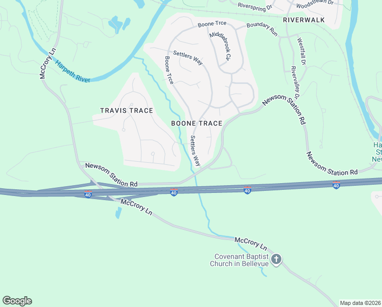 map of restaurants, bars, coffee shops, grocery stores, and more near 8017 Settlers Way in Nashville