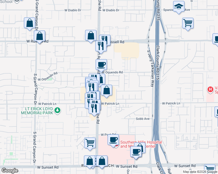 map of restaurants, bars, coffee shops, grocery stores, and more near 9331 Portland Point Avenue in Las Vegas