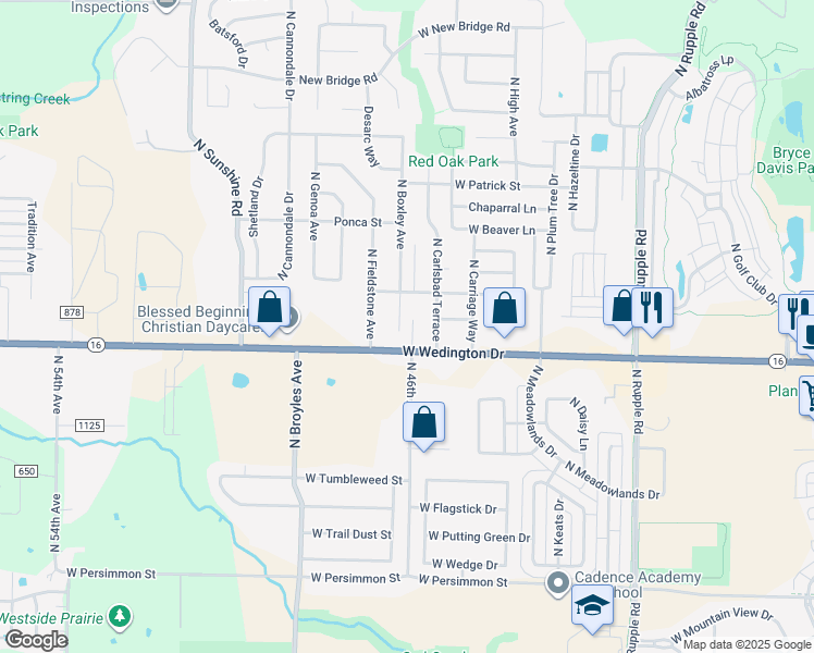 map of restaurants, bars, coffee shops, grocery stores, and more near 1145 North Boxley Avenue in Fayetteville