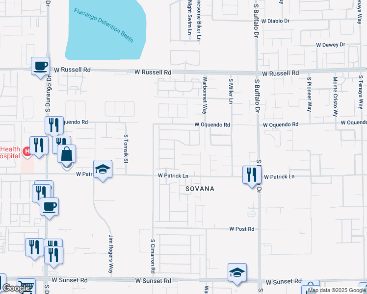 map of restaurants, bars, coffee shops, grocery stores, and more near 8086 Villa Avada Court in Las Vegas