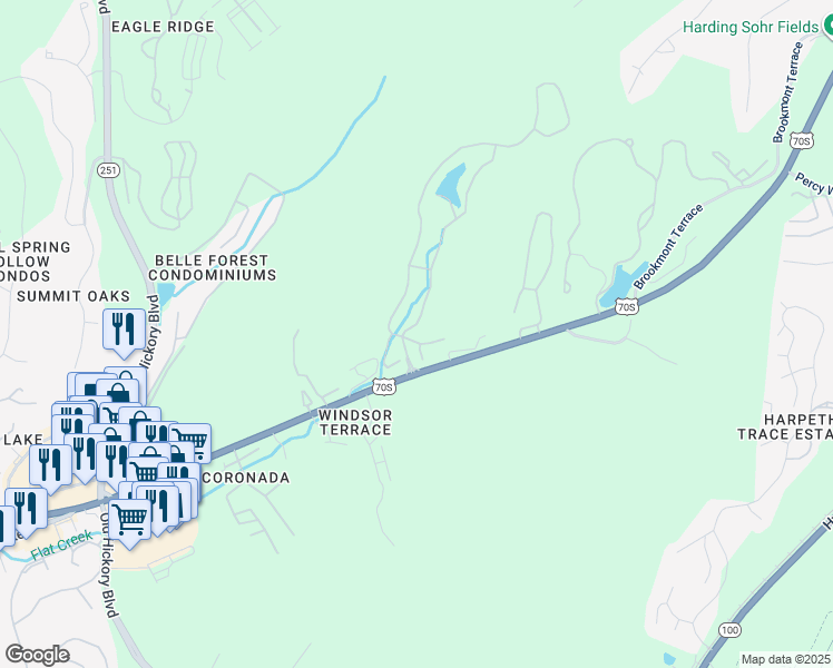 map of restaurants, bars, coffee shops, grocery stores, and more near 200 Erin Lane in Nashville