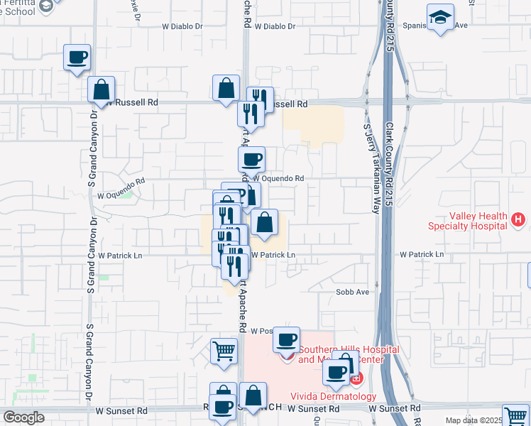map of restaurants, bars, coffee shops, grocery stores, and more near 5991 Buff Bay Street in Las Vegas