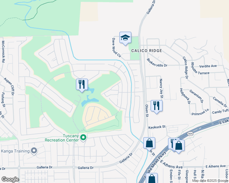 map of restaurants, bars, coffee shops, grocery stores, and more near 1040 Via Panfilo Avenue in Henderson