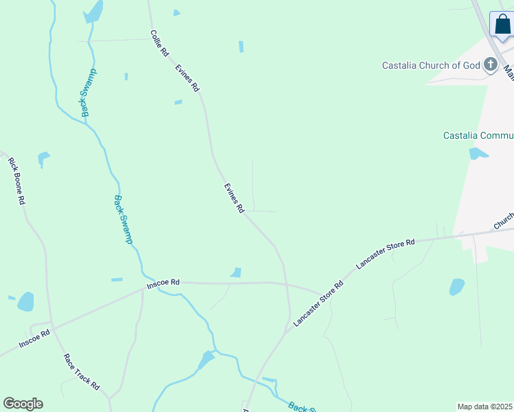 map of restaurants, bars, coffee shops, grocery stores, and more near Evines Road in Nash County