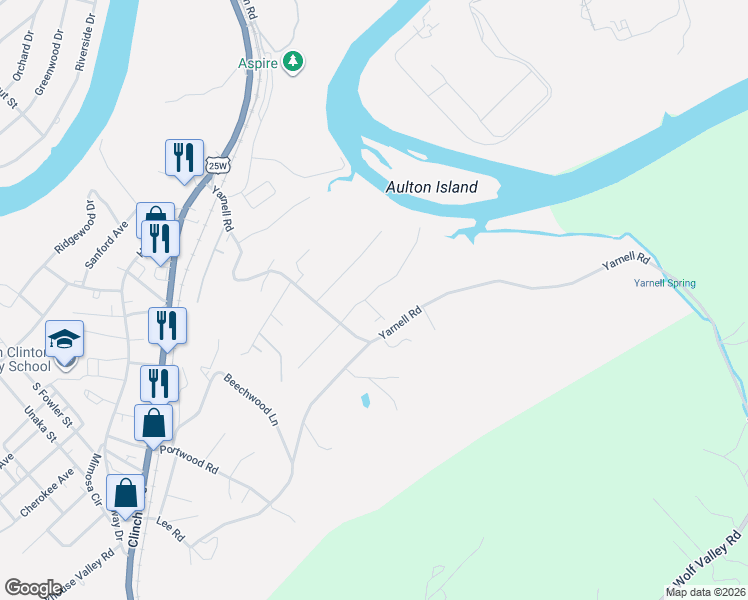 map of restaurants, bars, coffee shops, grocery stores, and more near 212 North Apache Road in Clinton