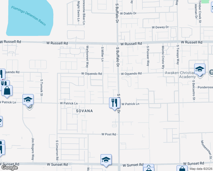 map of restaurants, bars, coffee shops, grocery stores, and more near 5975 Lindenberry Walk Street in Las Vegas