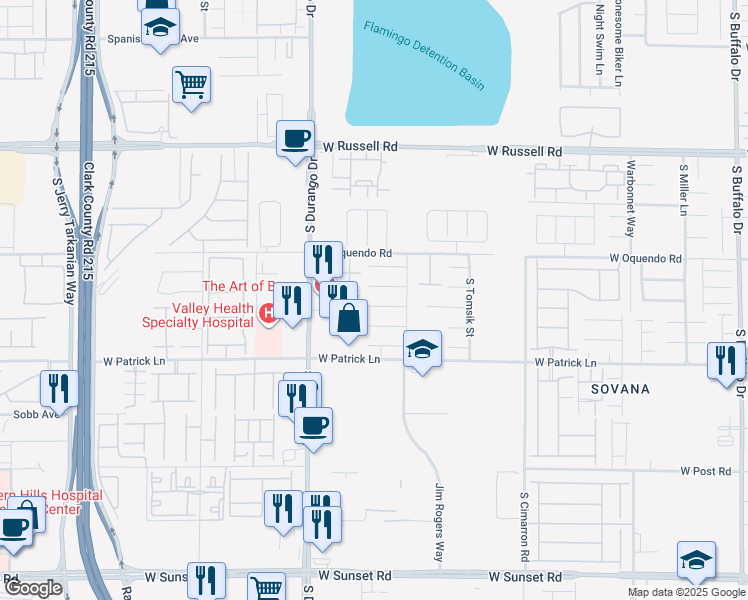 map of restaurants, bars, coffee shops, grocery stores, and more near 8474 Chinook Candy Court in Las Vegas