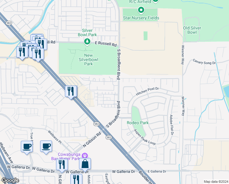 map of restaurants, bars, coffee shops, grocery stores, and more near 6984 Smiling Cloud Avenue in Henderson