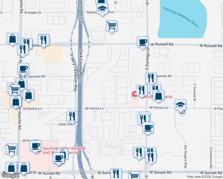 map of restaurants, bars, coffee shops, grocery stores, and more near 8808 Settlers Pointe Court in Las Vegas