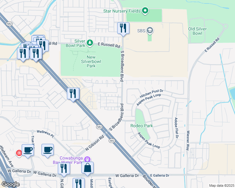 map of restaurants, bars, coffee shops, grocery stores, and more near 6984 Smiling Cloud Avenue in Henderson