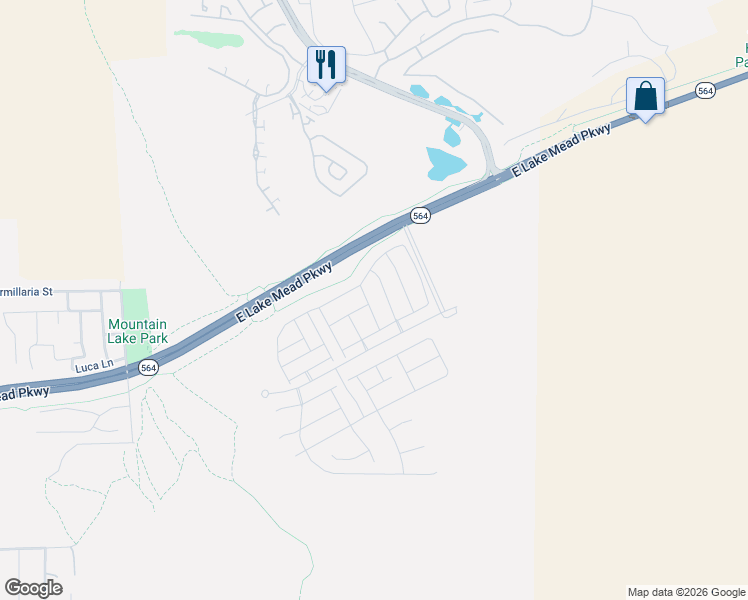 map of restaurants, bars, coffee shops, grocery stores, and more near River Mountains Loop Trail in Henderson